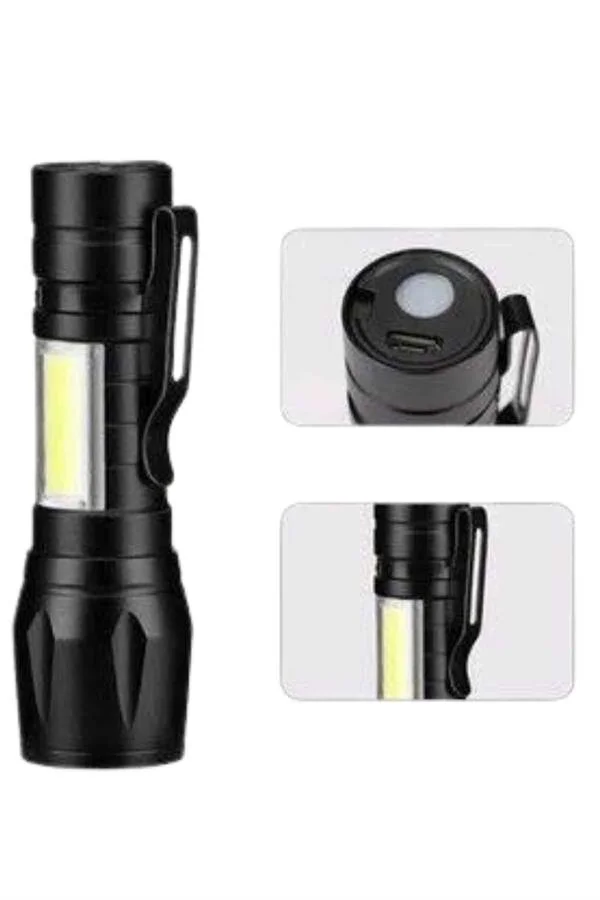 LED El Feneri Küçük Taşınabilir USB Şarjlı Acil Durum Lambası - Kompakt ve Güçlü