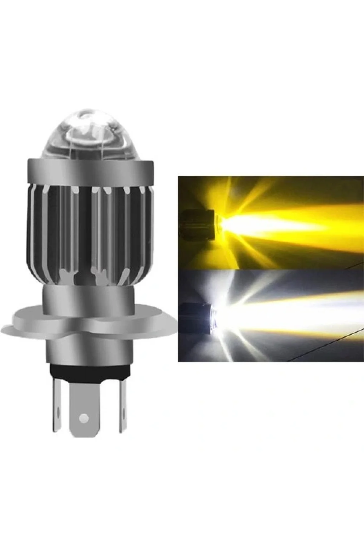 Led Far Ampül Metal Gövde Füme Kasa H-4 Uzun Kısa Vardır Kısa Sar
