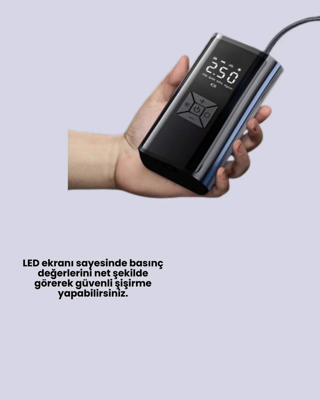 LED Fenerli ve SOS Işıklı Çok Fonksiyonlu Hava Kompresörü Yeni Ne
