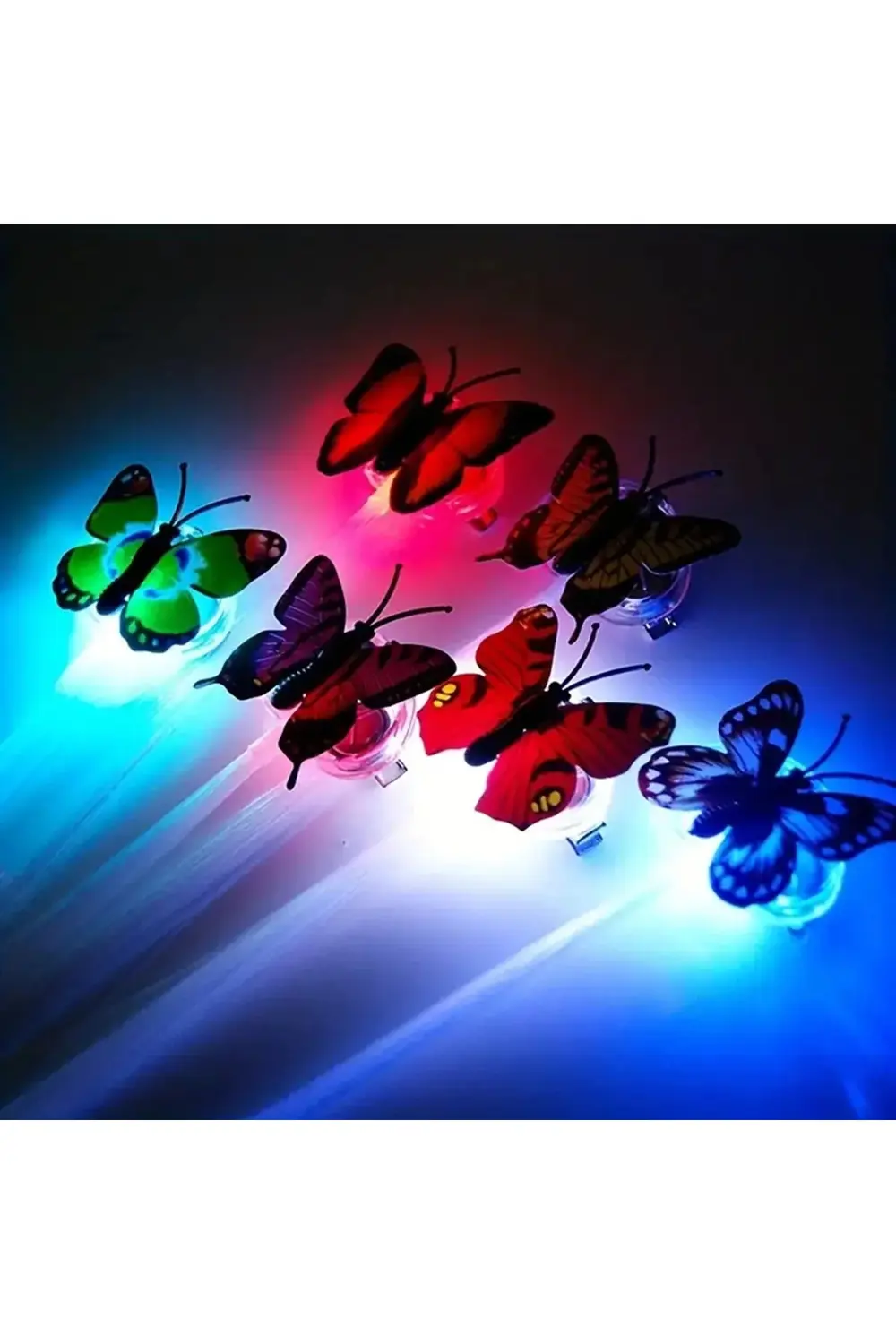 Led Fiber Optik Işıklı Kelebek Saç Klipsi 1 Adet