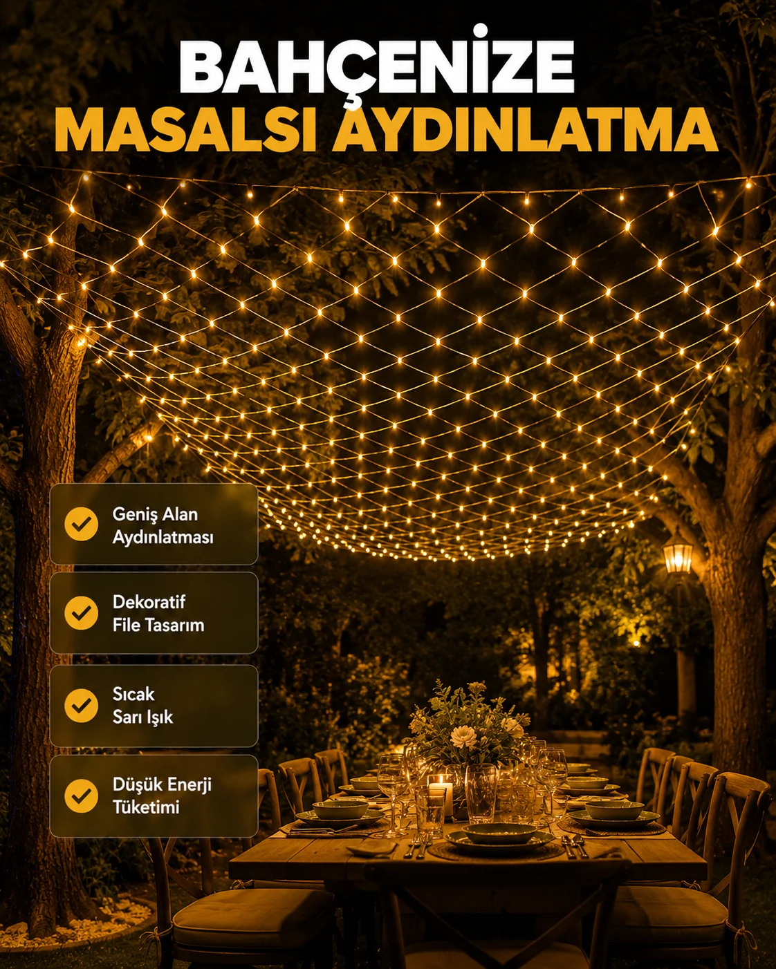 LED File Işık Dekoratif Ağ LED Aydınlatma İç Mekan Balkon Bahçe Süsü