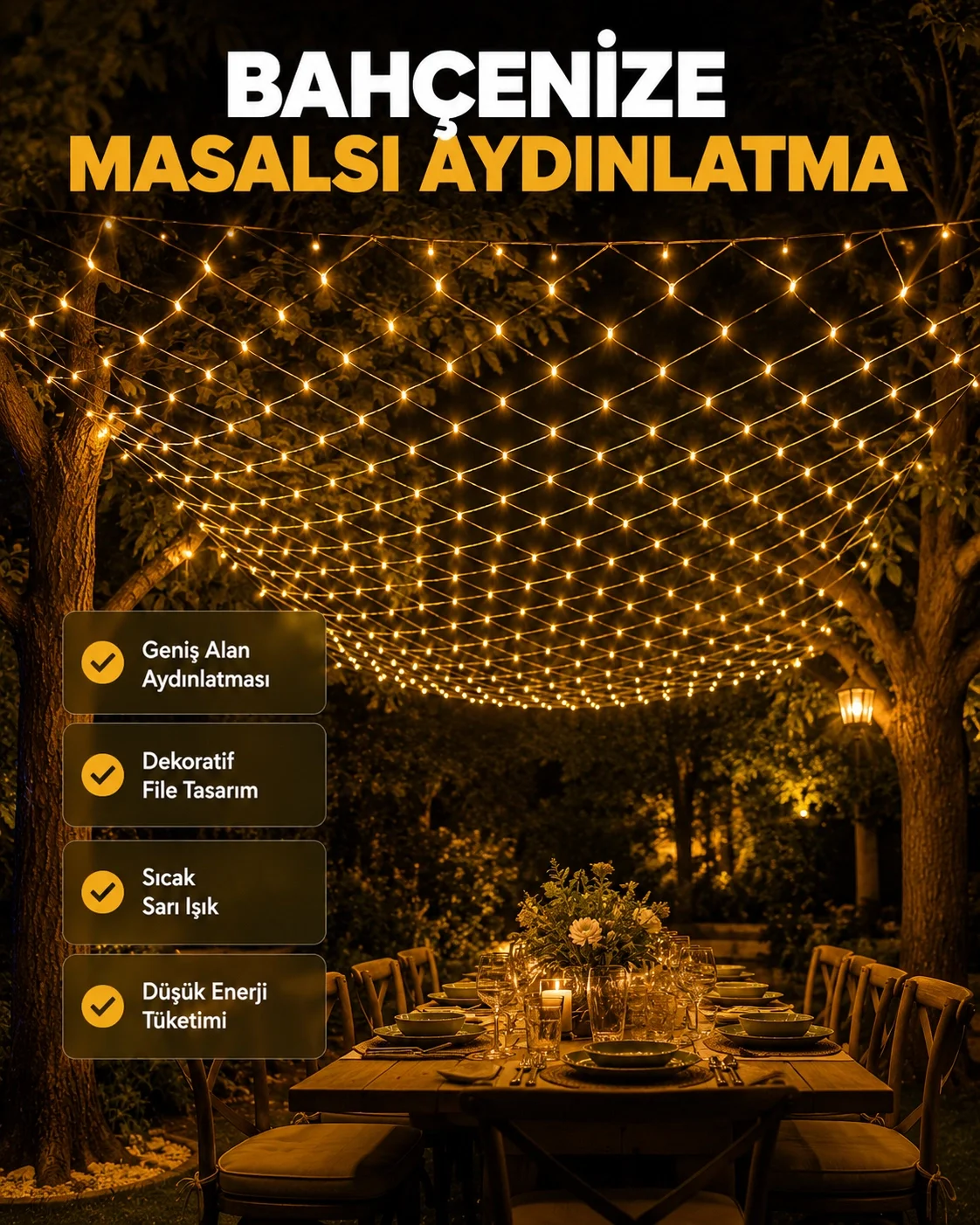 LED File Işık Dekoratif Ağ LED Aydınlatma İç Mekan Balkon Bahçe Süsü Yeni Nesil Fiyatı, Yorumları ve Özellikleri