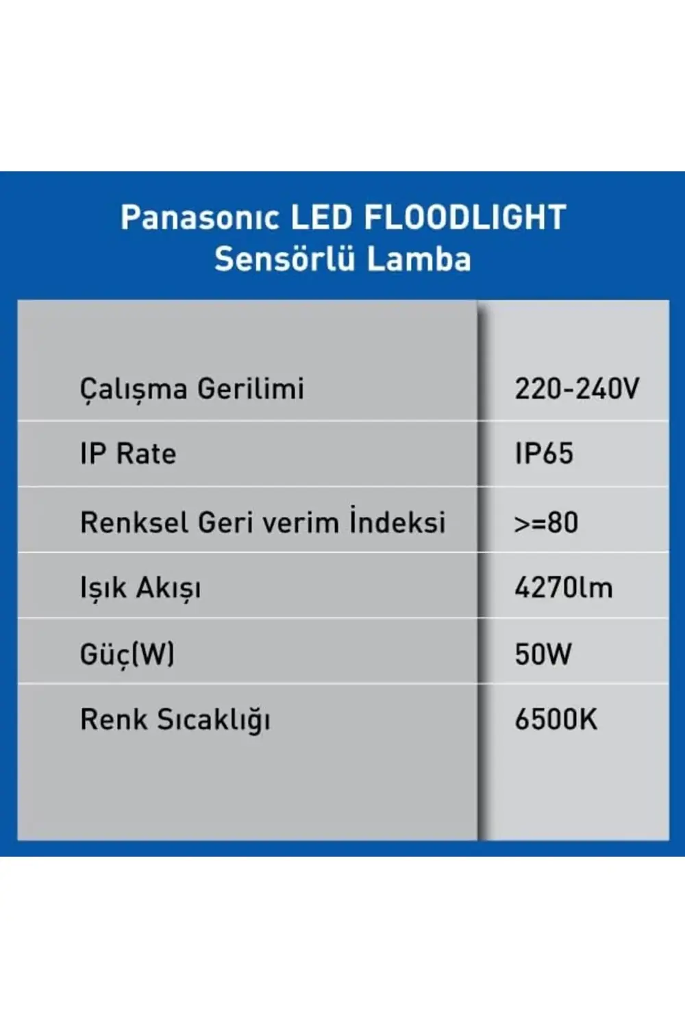 LED FLOODLIGHT SENSOR 50W 4270LM 6500K Kelvin-Günışığı 1178367