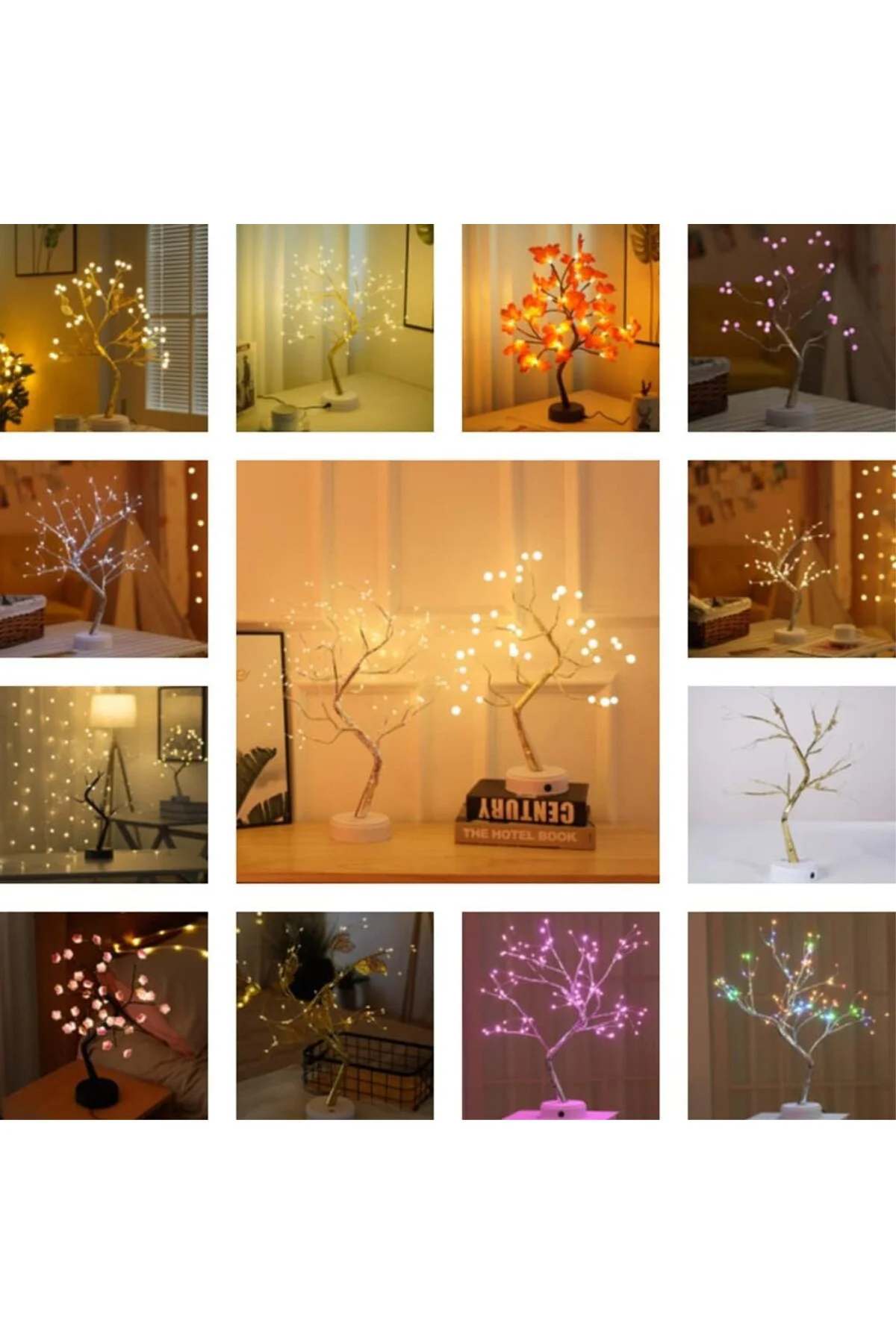 Led Gece Lambası Bonsai tasarımlı Mini Ağaç Süslü Led Işıklı 2 Fonksiyonlu, Bük