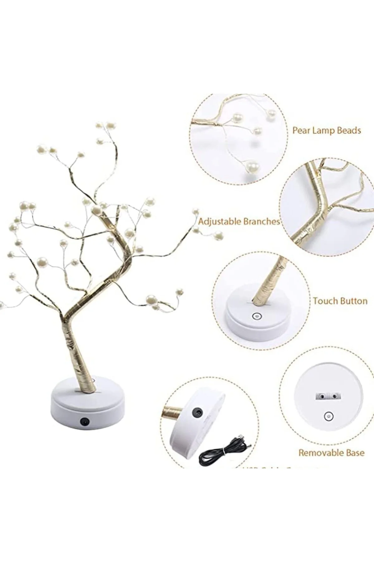 Led Gece Lambası Bonsai tasarımlı Mini Ağaç Süslü Led Işıklı 2 Fonksiyonlu, Bük