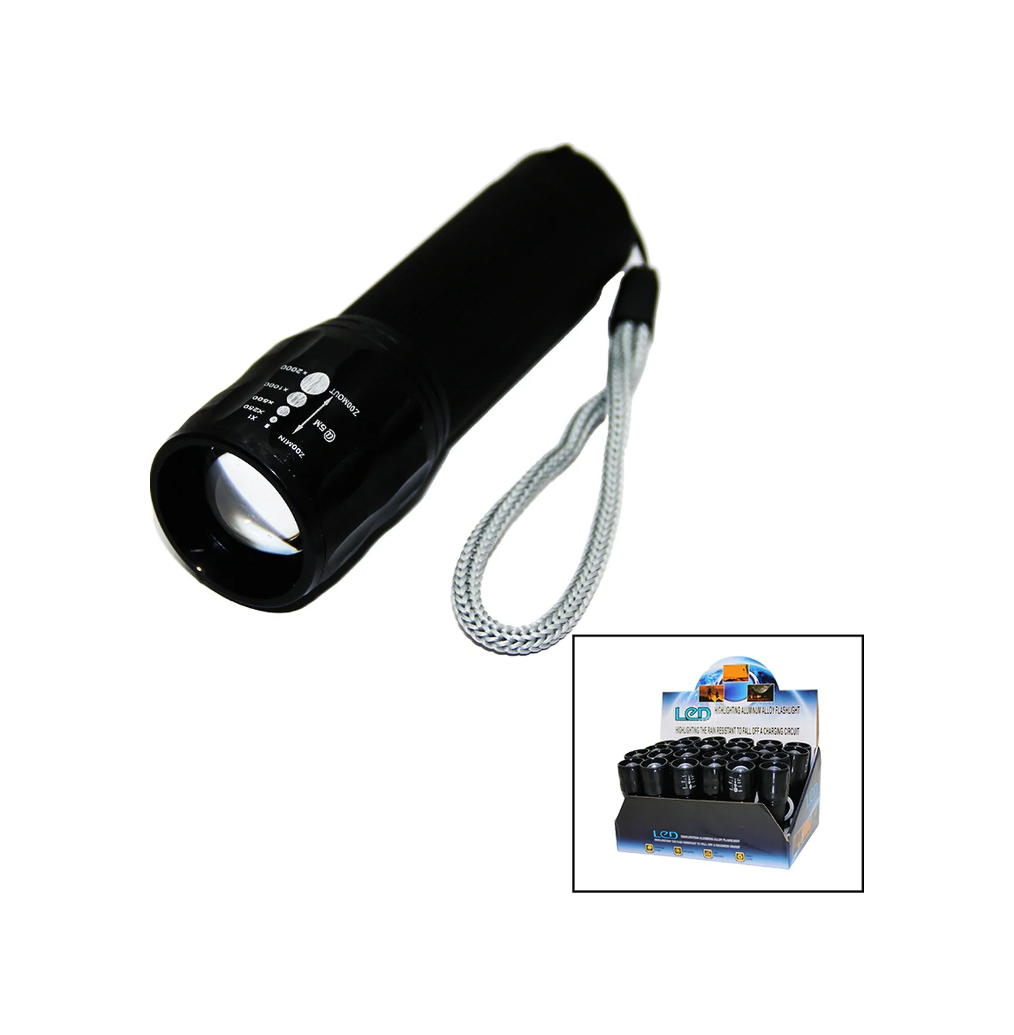 Led Gold Orıon Hıghlıghtıng Aluminum Flashlight Pilli Zoomlu El F