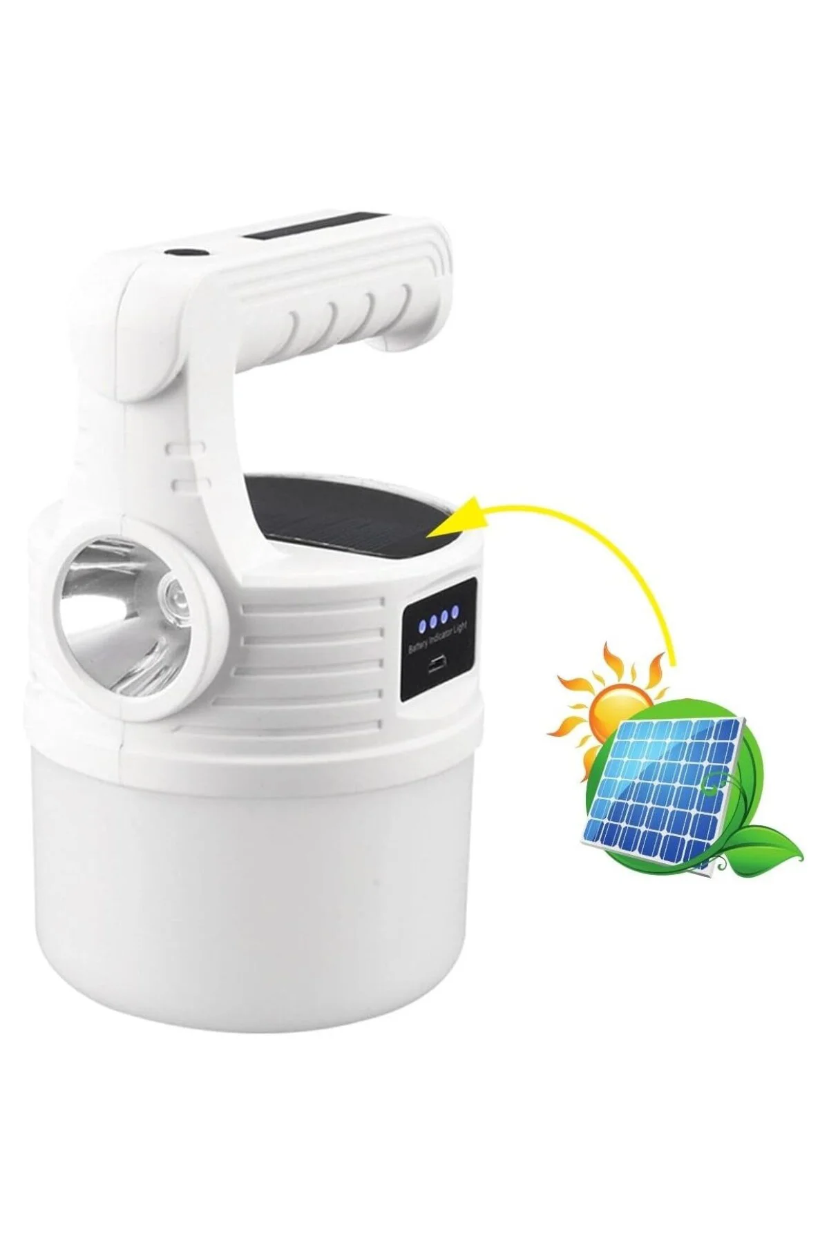 ® LED Güneş Enerjili Kamp Lambası–2000 Lümen Süper Parlak, 5 Aydı