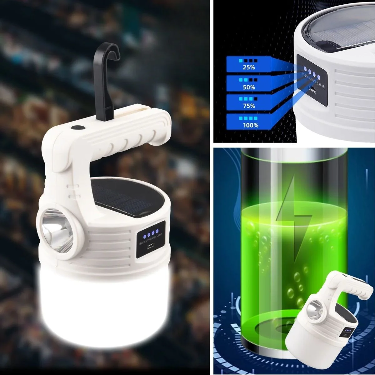 LED Güneş Enerjili Kamp Lambası–2000 Lümen Süper Parlak, 5 Aydınlatma Modlu,USB ile Şarj Edilebilir Dış Mekan,Asılabilir Torch El Feneri LED Güneş Enerjili Kamp Lambası–2000 Lümen Süper Parlak, 5 Aydınlatma Modlu,USB ile Şarj Edilebilir Dış Mekan,Asılabilir Torch El Feneri