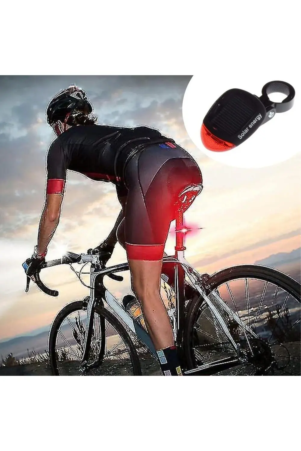Led Güneş Enerjisi İle Şarj Edilebilir Bisiklet Kuyruk Lambası So