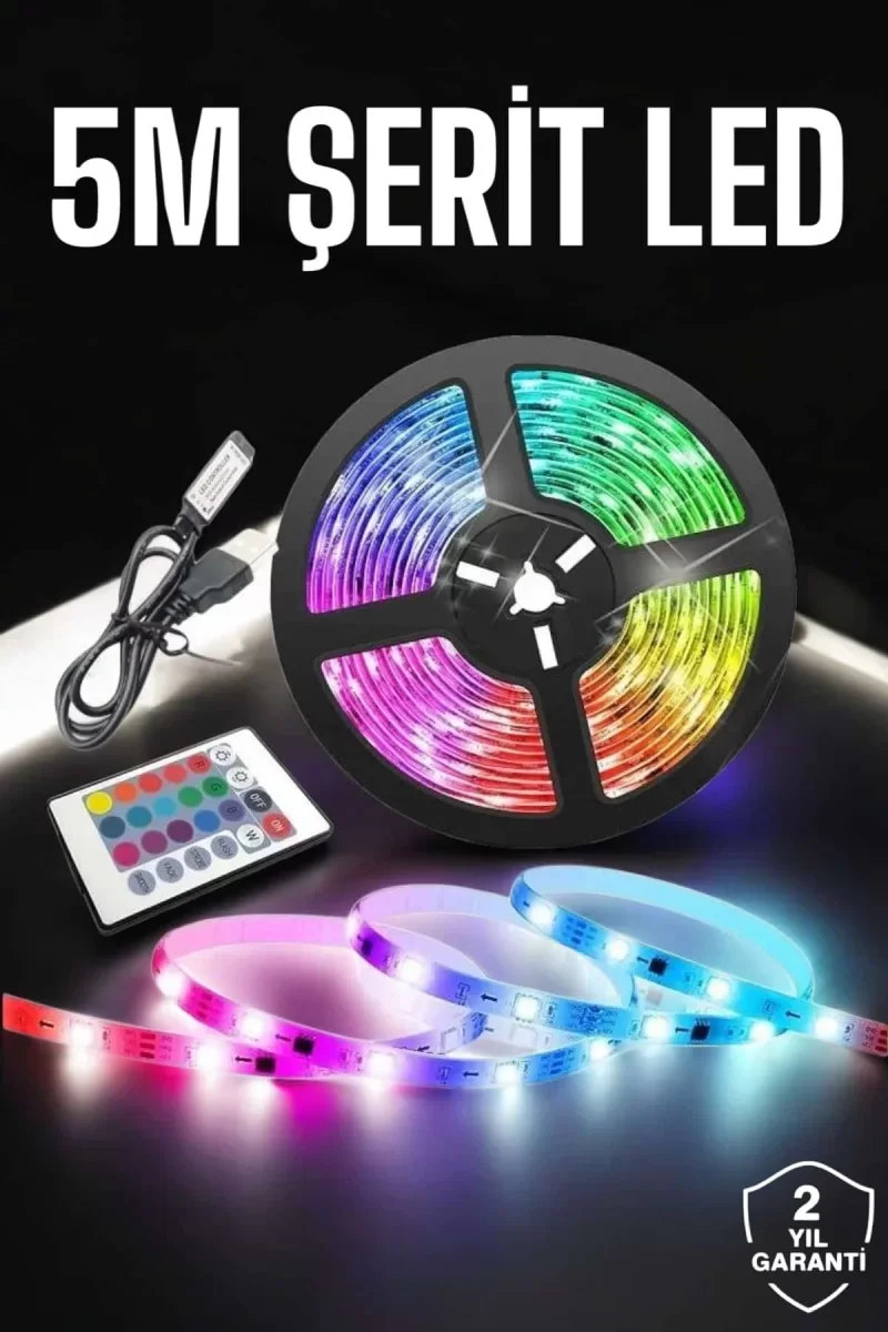 Led Işık 5 Metre Şerit Led RGB Işıklı - Lisinya