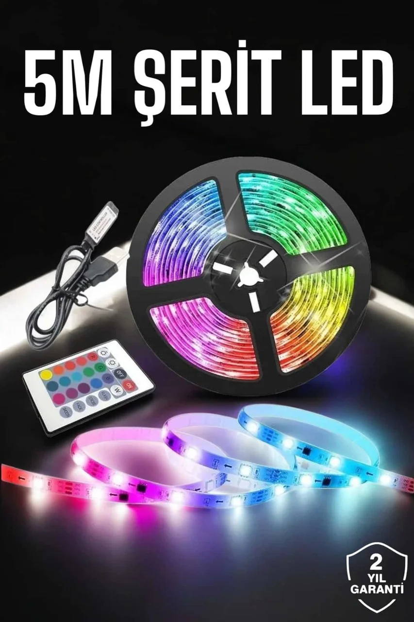 Led Işık 5 Metre Şerit Led Rgb Işıklı Diğer