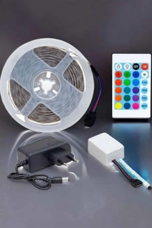 Led Işık 5 Metre Şerit LED RGB Işıklı - Suya Dayanıklı ve Uzaktan Kumandalı Aydınlatma