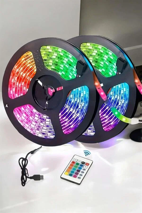 Led Işık 5 Metre Şerit LED RGB Işıklı - Suya Dayanıklı ve Uzaktan Kumandalı Aydınlatma