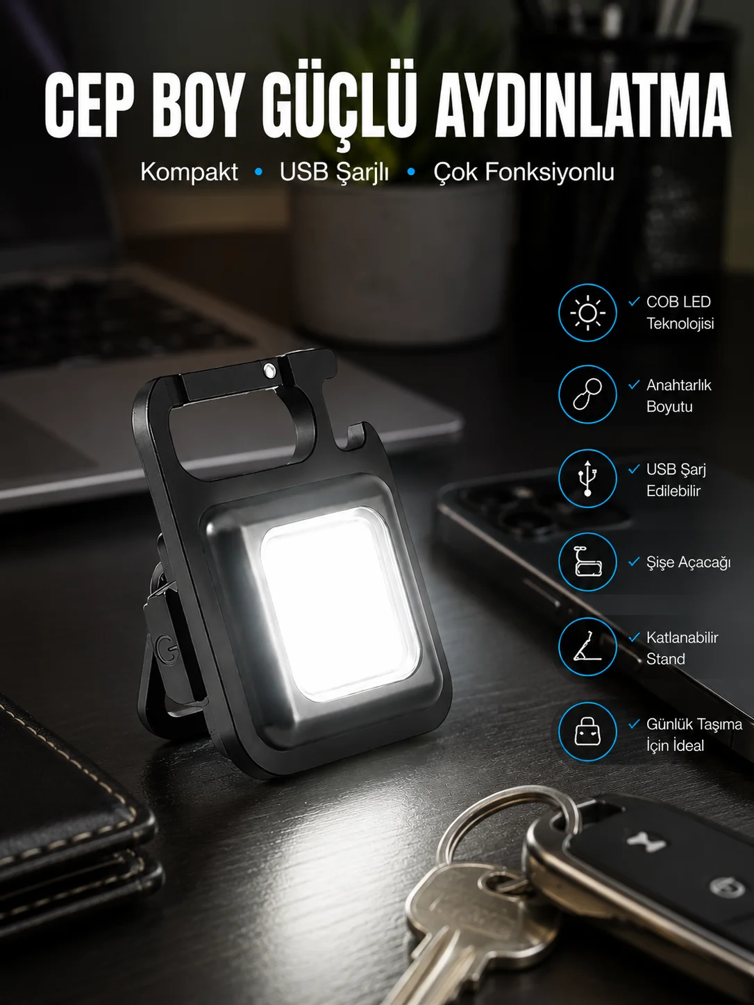 Led Işık Acil Durum Işığı Çok Fonksiyonlu Mıknatıs Özelliği