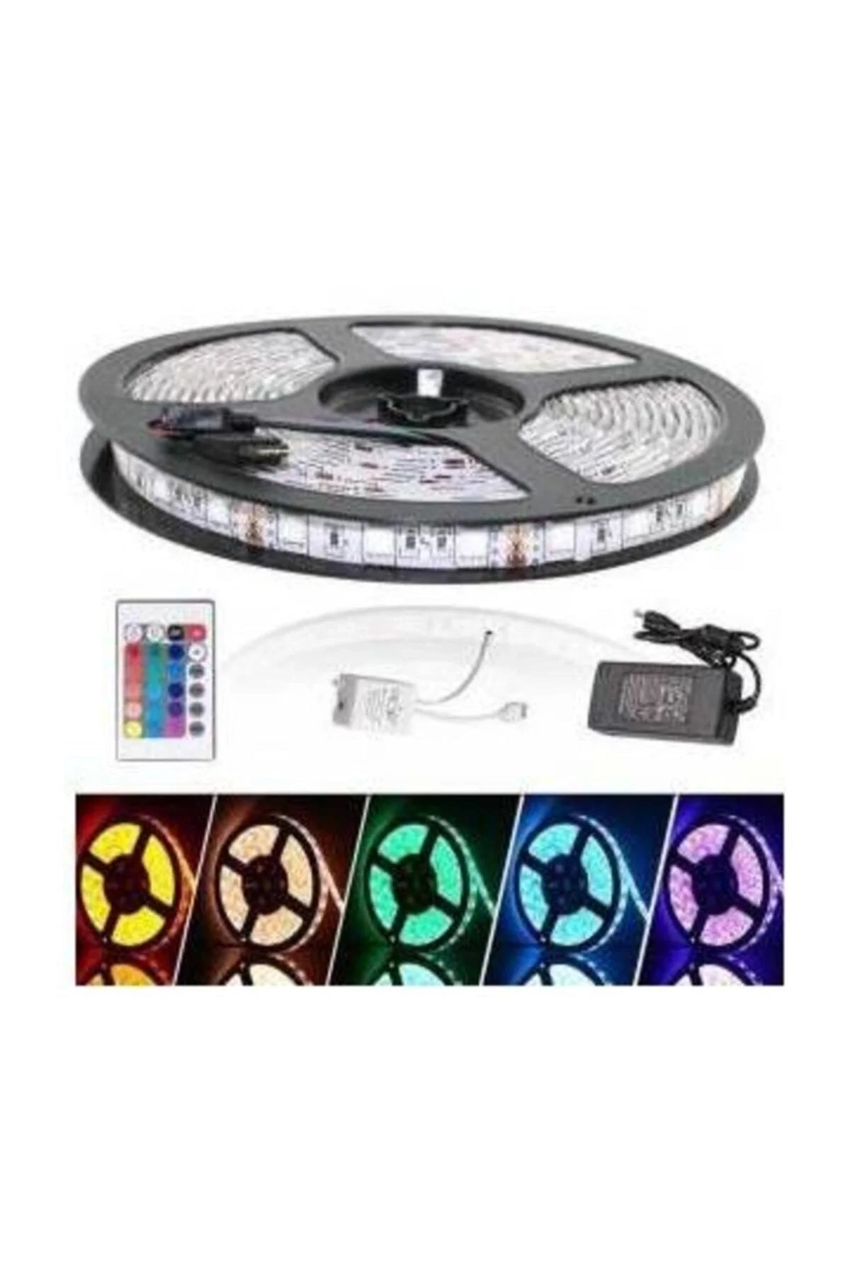 Led ışık beyaz renk 5 metre 12 volt uzaktan kumandalı enerji tasarruflu şerit - Diğer Batarya Türü