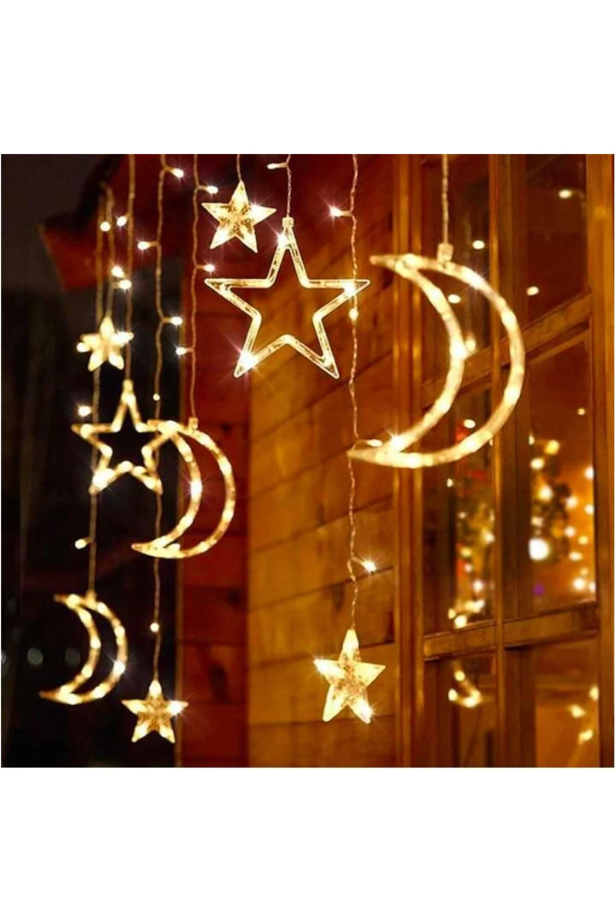 Led Işık Dekorasyon Süsleme Perde Led Ay Yıldız Hilal Ramazan Süsleme Gün Işığı Led Roma
