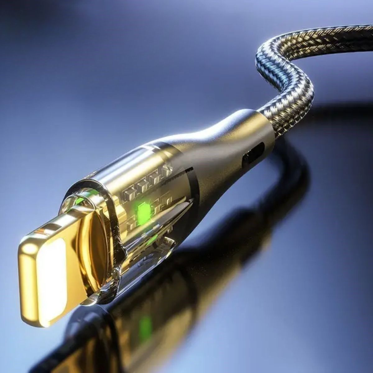 Led Işık Uçlu Sağlam İp Kablolu USB to Lightning Hızlı Şarj Kablo