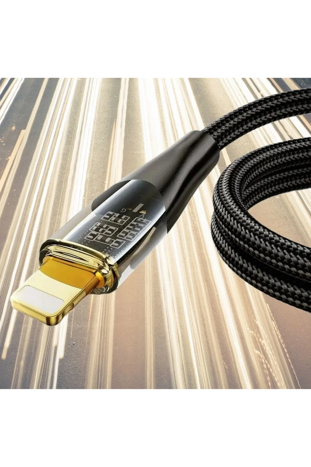 Led Işık Uçlu Sağlam İp Kablolu USB to Lightning Hızlı Şarj Kablosu Led Işık Uçlu Sağlam İp Kablolu USB to Lightning Hızlı Şarj Kablosu