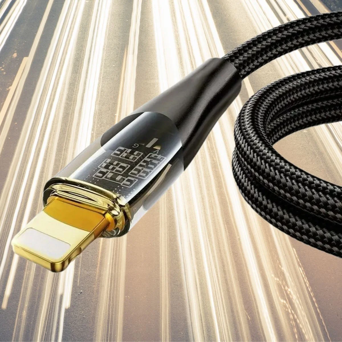 Led Işık Uçlu Sağlam İp Kablolu USB to Lightning Hızlı Şarj Kablosu Led Işık Uçlu Sağlam İp Kablolu USB to Lightning Hızlı Şarj Kablosu