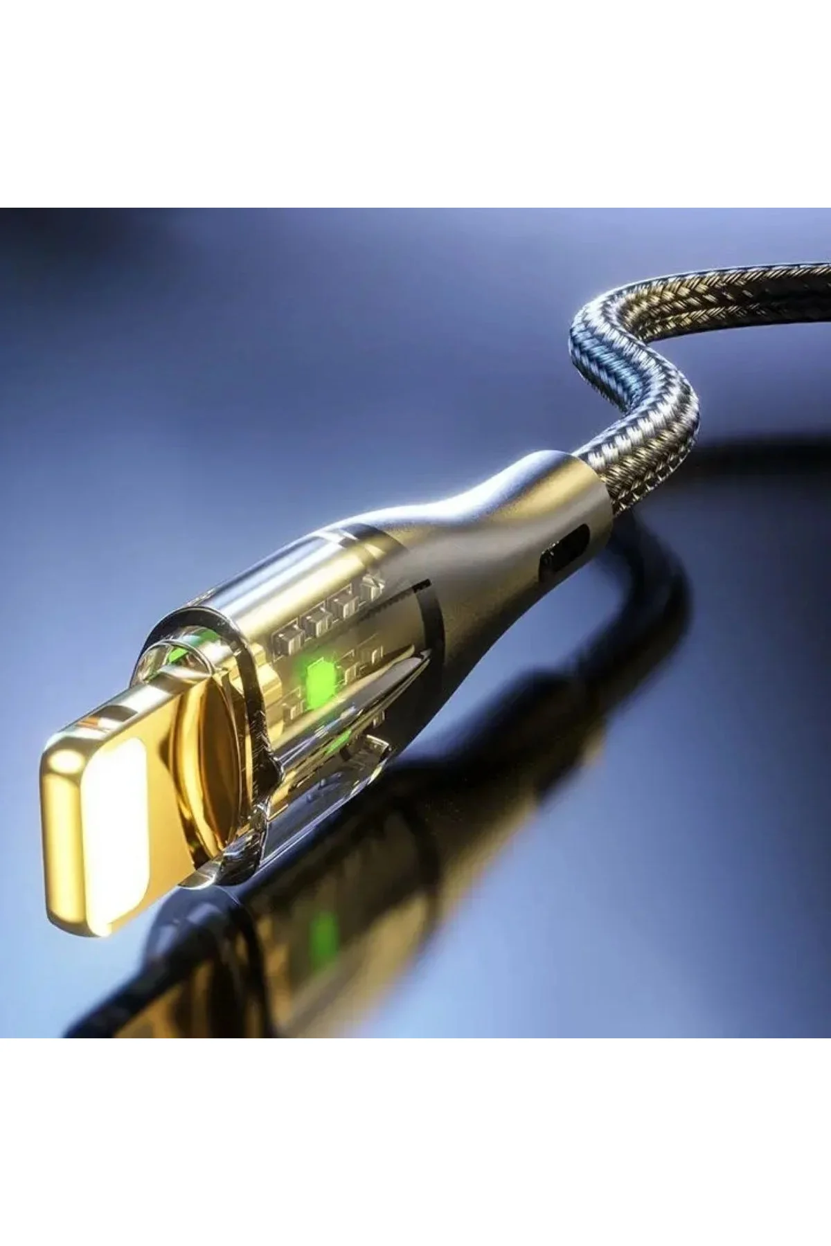 Led Işık Uçlu Sağlam İp Kablolu USB to Lightning Hızlı Şarj Kablosu Led Işık Uçlu Sağlam İp Kablolu USB to Lightning Hızlı Şarj Kablosu