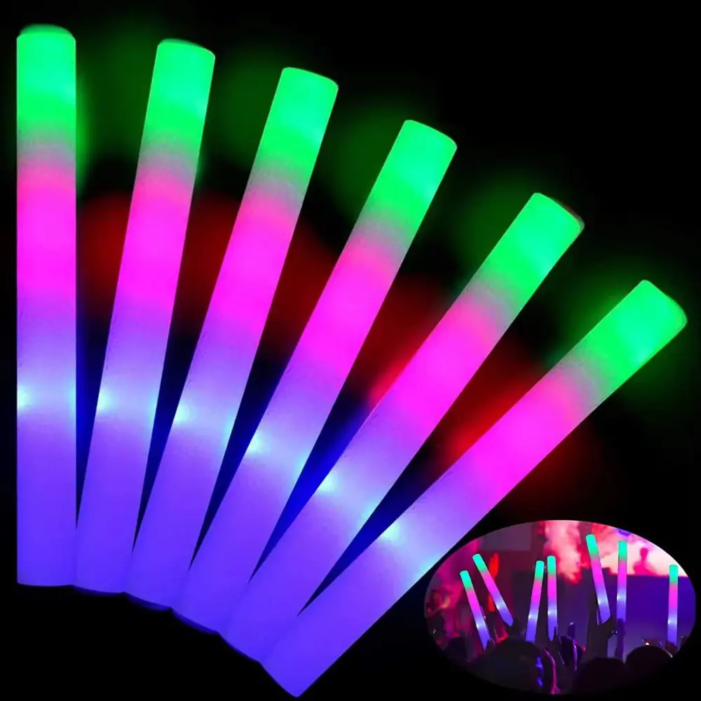 Led Işıklı 3 Modlu Kauçuk Işıklı Sünger Parti Çubuk Sopa - 46 cm 