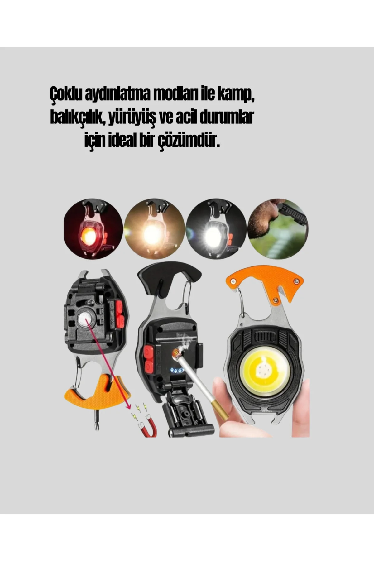 LED Işıklı Acil Durum Düdüklü Anahtarlık Fener