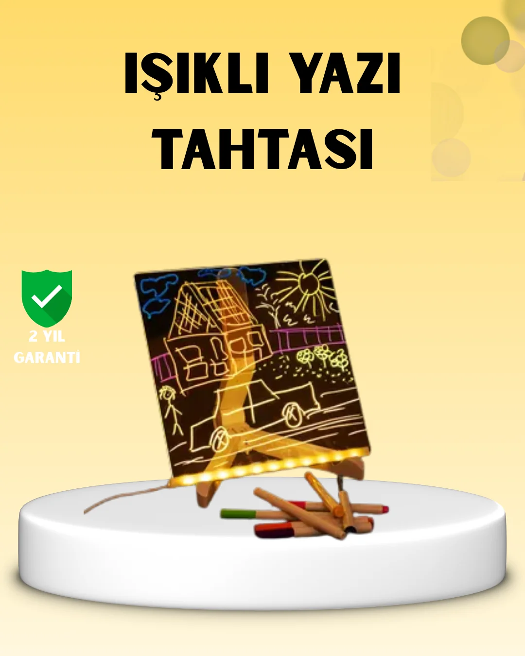 LED Işıklı Akrilik Yazı Tahtası Renkli Kalem Setiyle LED Işıklı Akrilik Yazı Tahtası Renkli Kalem Setiyle