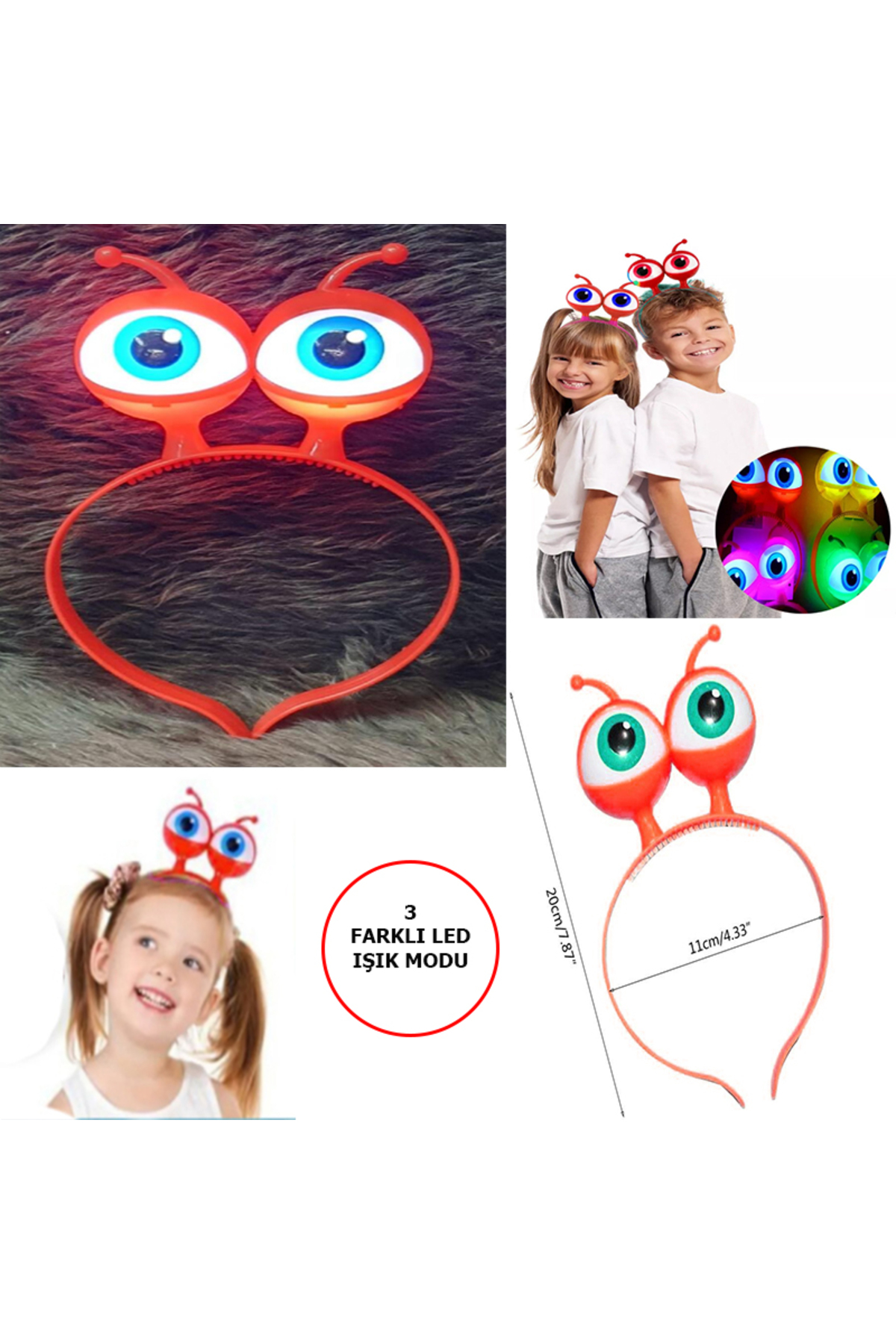 Candle Light House Led İşıklı &Amp; Pilli 3 Farklı Modda Yanan Uzaylı Göz Parti Tacı