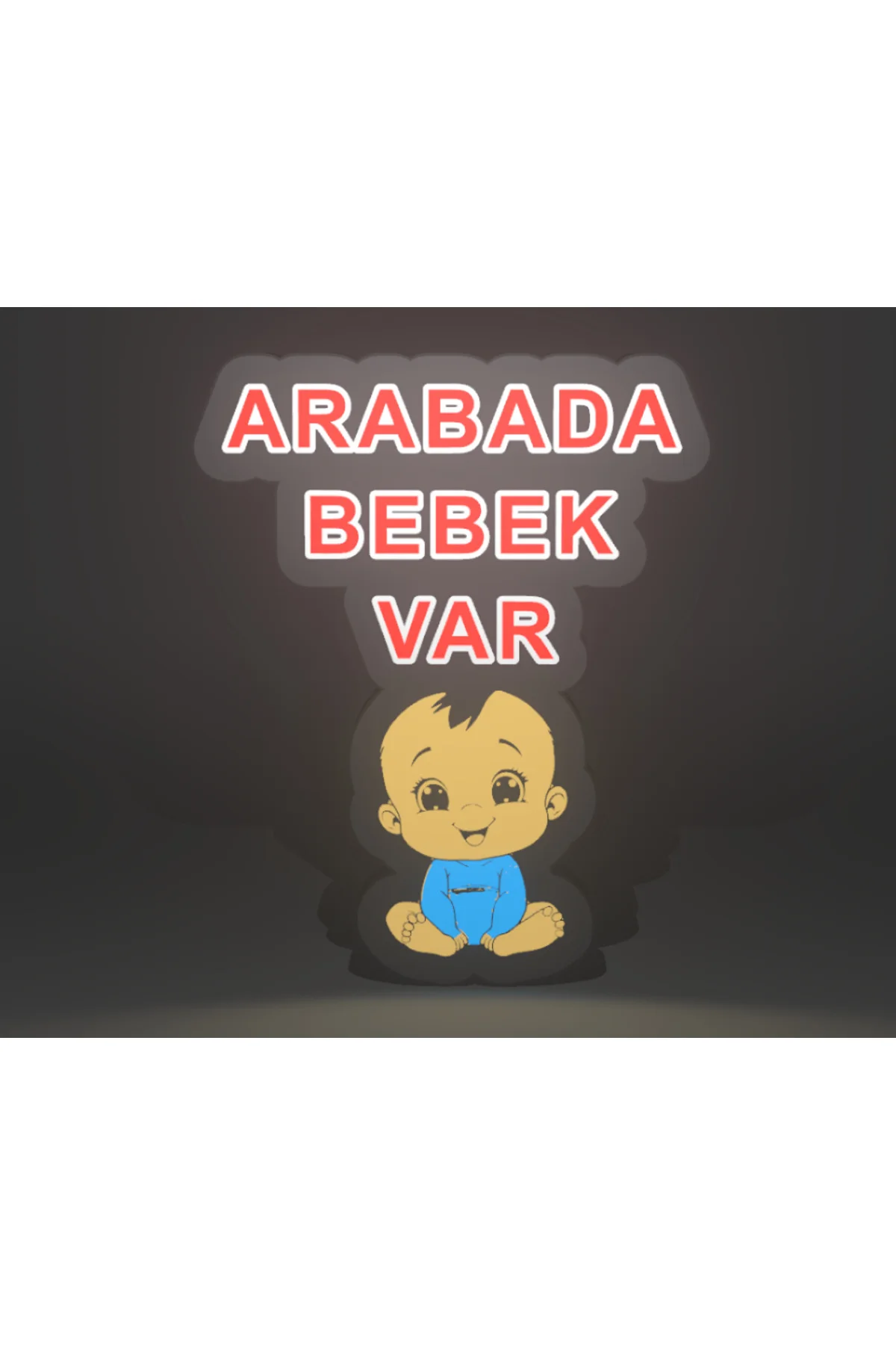 LED IŞIKLI ARABADA BEBEK VAR LİGTBOX (VANTUZLU)