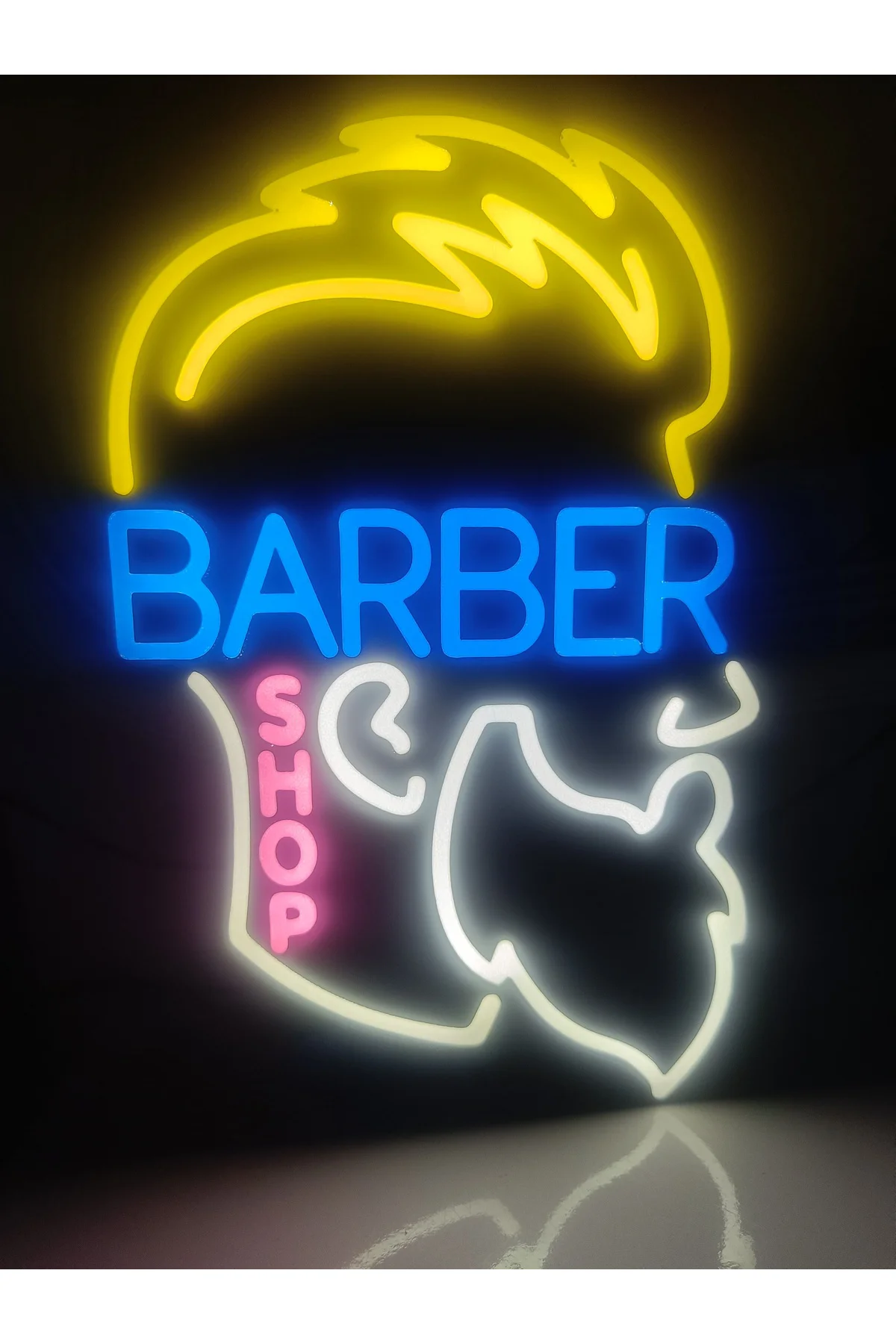 LED IŞIKLI Berber Kuaför