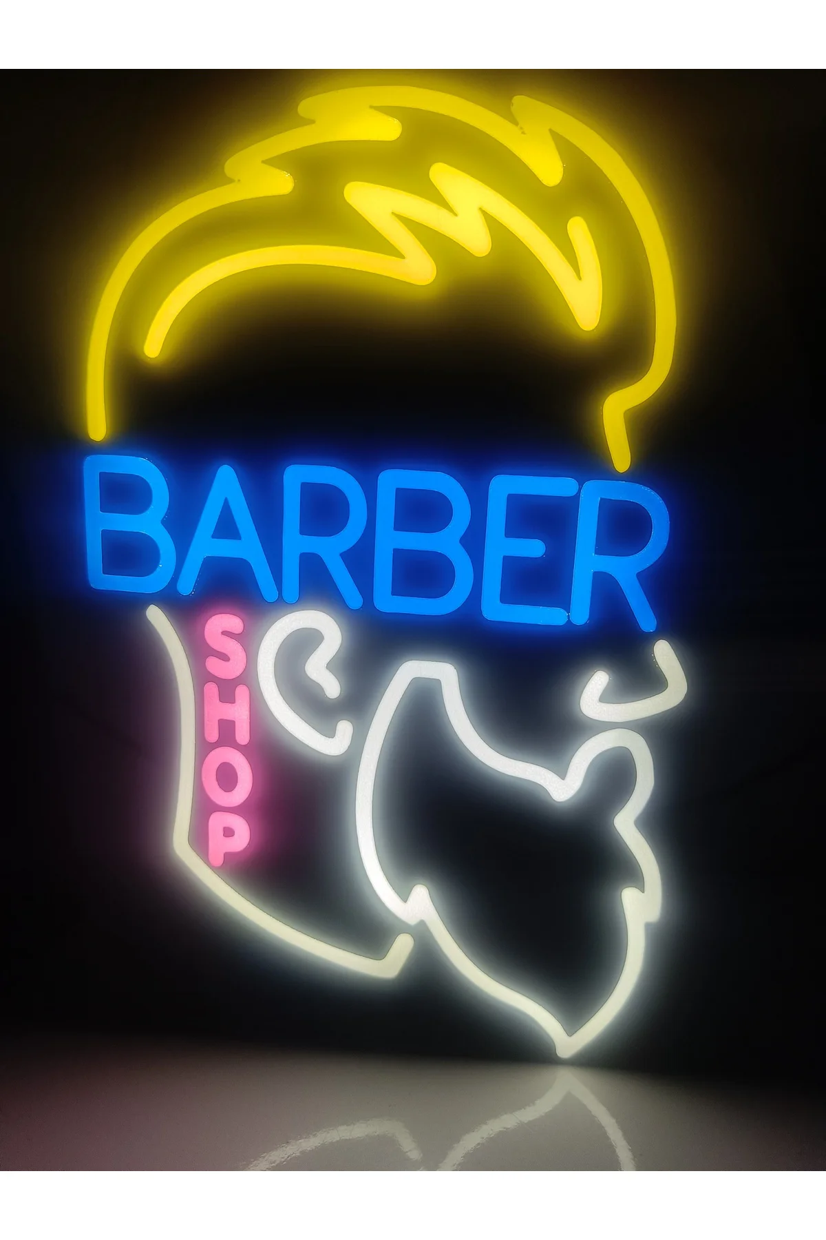 LED IŞIKLI Berber Kuaför