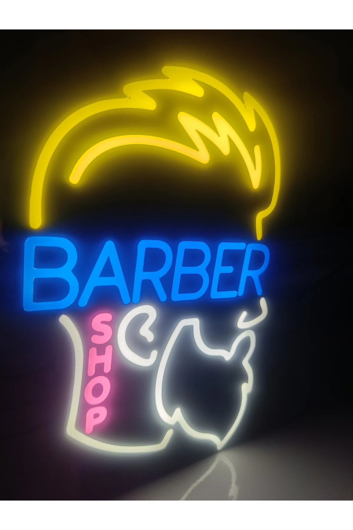LED IŞIKLI Berber Kuaför