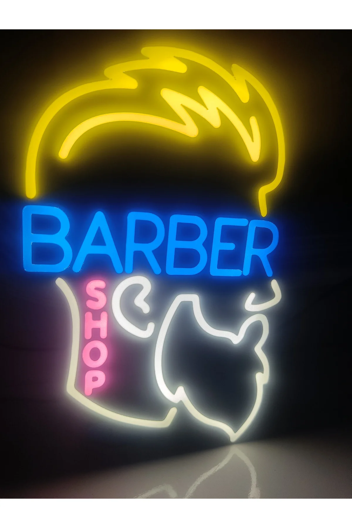 LED IŞIKLI Berber Kuaför