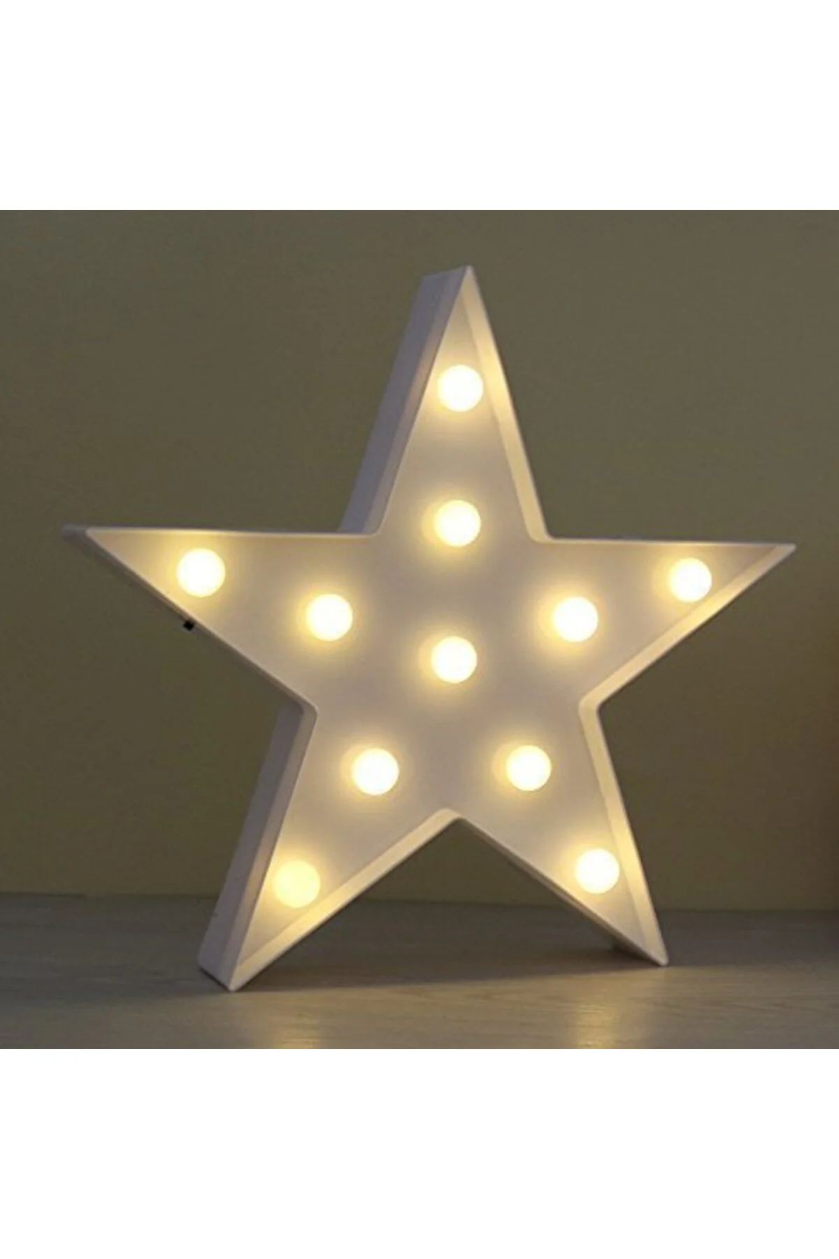Led Işıklı Beyaz Yıldız Gece Lambası Led Işıklı Beyaz Yıldız Gece Lambası