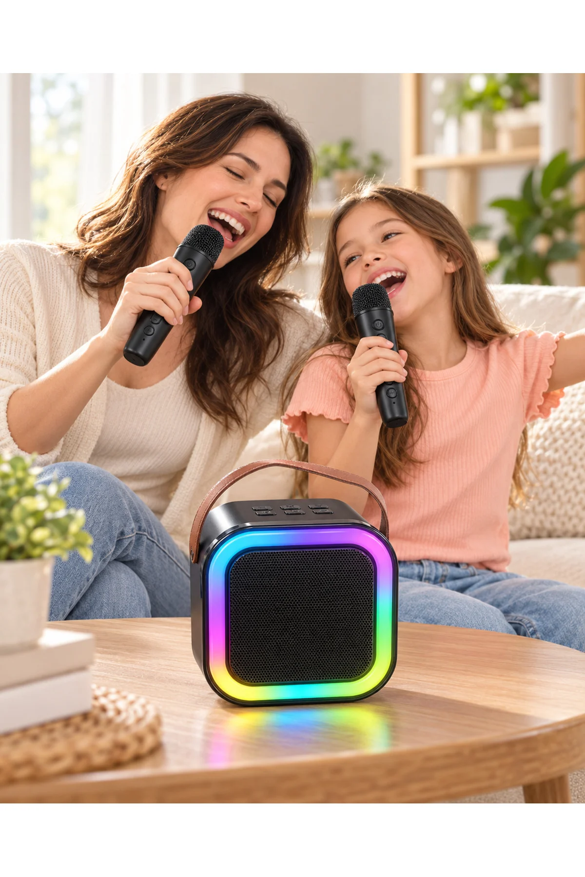 Led Işıklı Bluetooth Karaoke Hoparlör Seti - Görsel 3