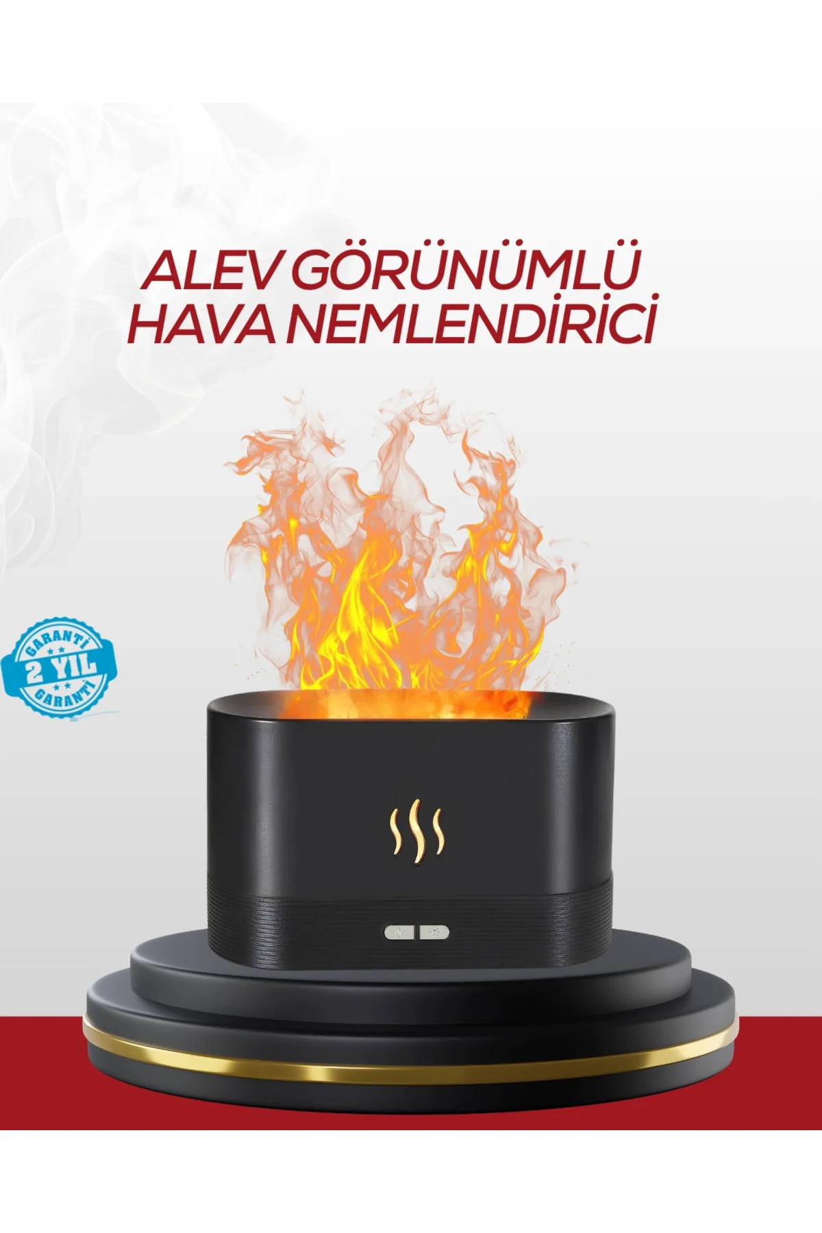LED Işıklı Buhar Makinesi Alev Efektli Kumandalı Oda Nemlendirici