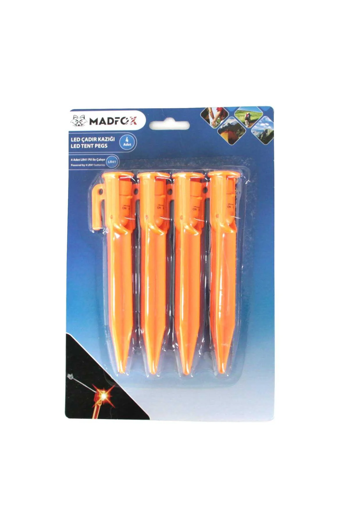 Led Işıklı Çadır Kazığı 15cm 4Pcs