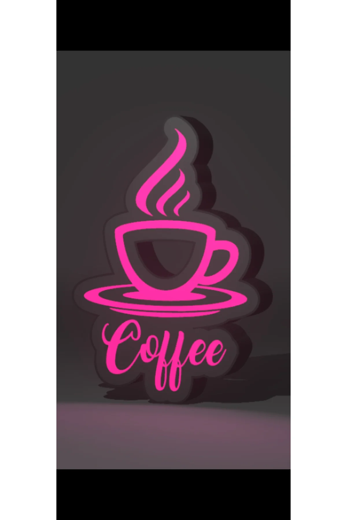 LED IŞIKLI CAFE COFFOE KAHVE FİNCANI TABLO