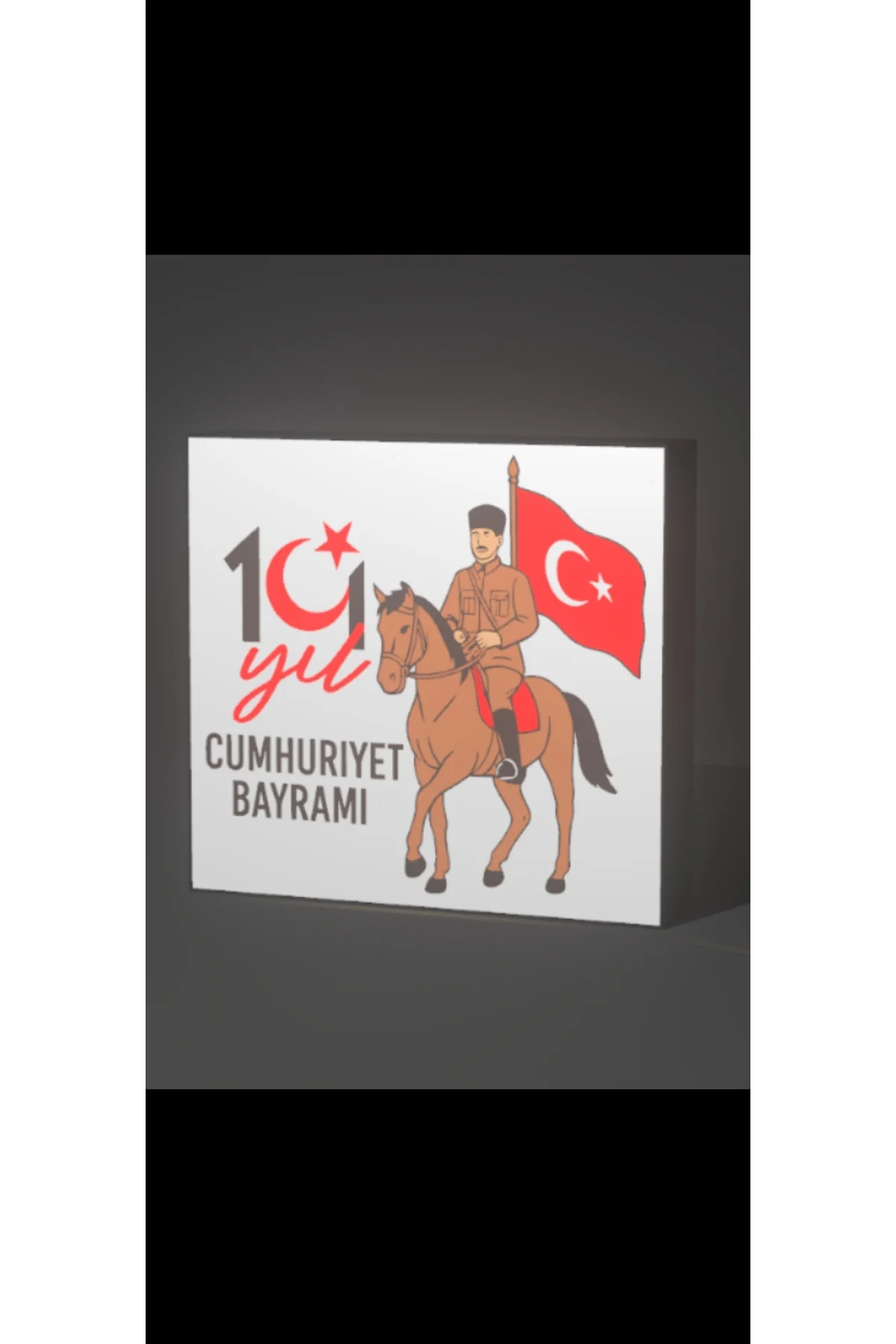 LED IŞIKLI CUMHURİYET BAYRAMI ATATÜRK