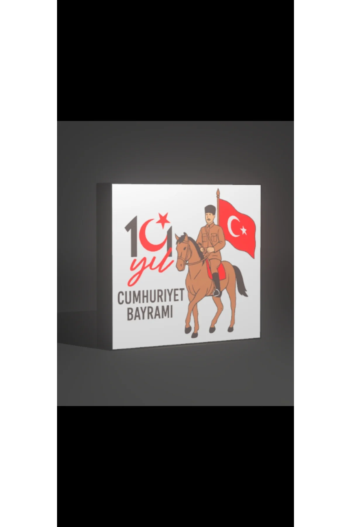 LED IŞIKLI CUMHURİYET BAYRAMI ATATÜRK