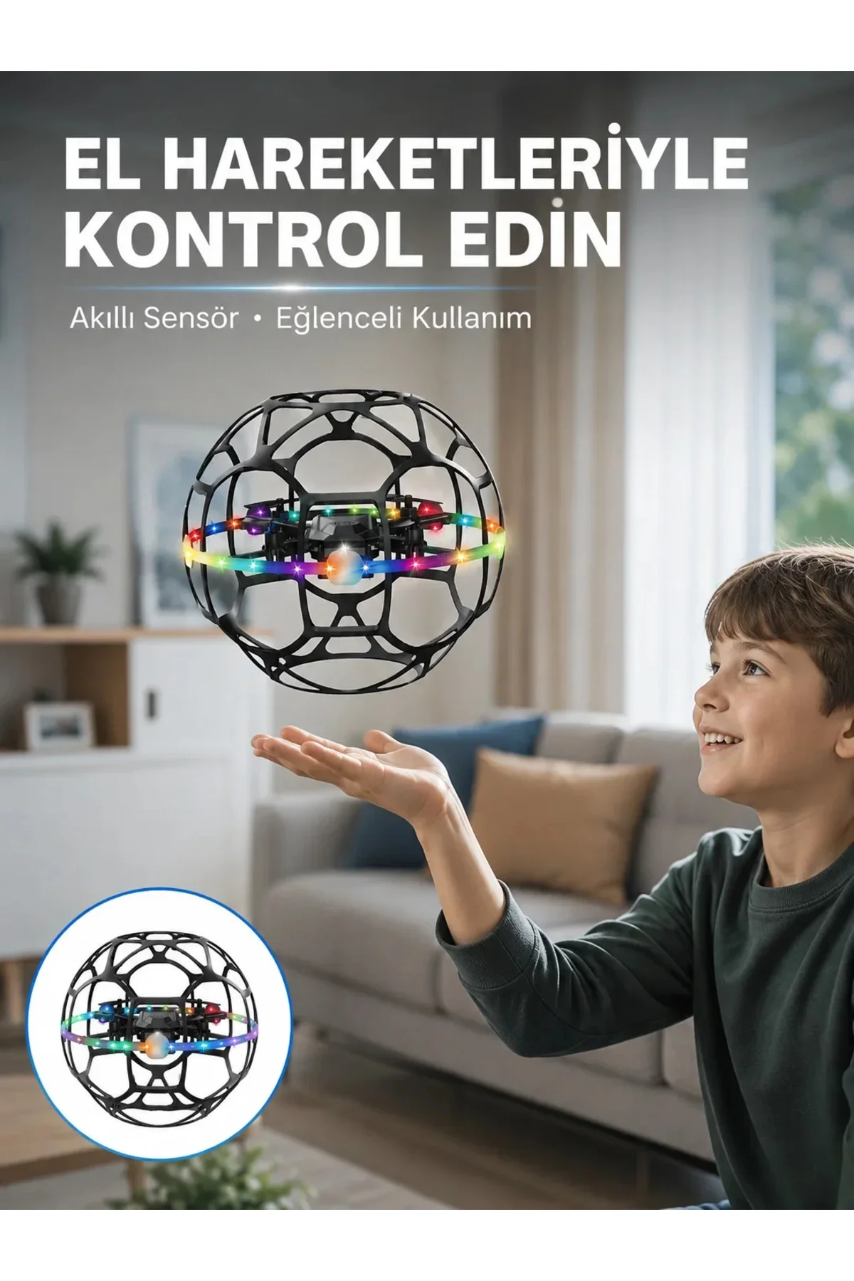 LED Işıklı Futbol Topu Mini Drone Akıllı Sensörlü El Kontrollü LED Işıklı Futbol Topu Mini Drone Akıllı Sensörlü El Kontrollü