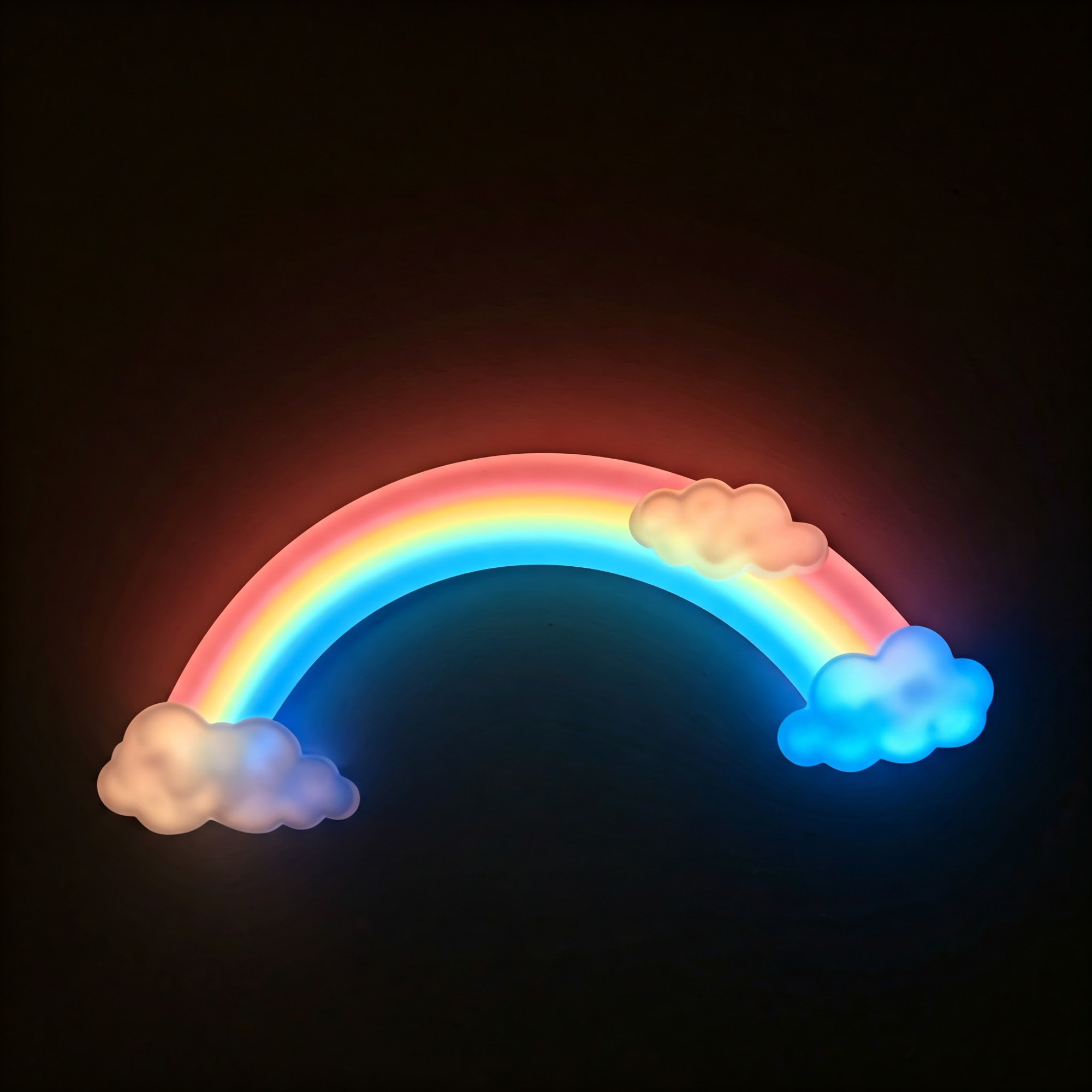 Led Işıklı Gökkuşağı Gece Lambası - Gün Işığı Renkli, Duvara Asıl