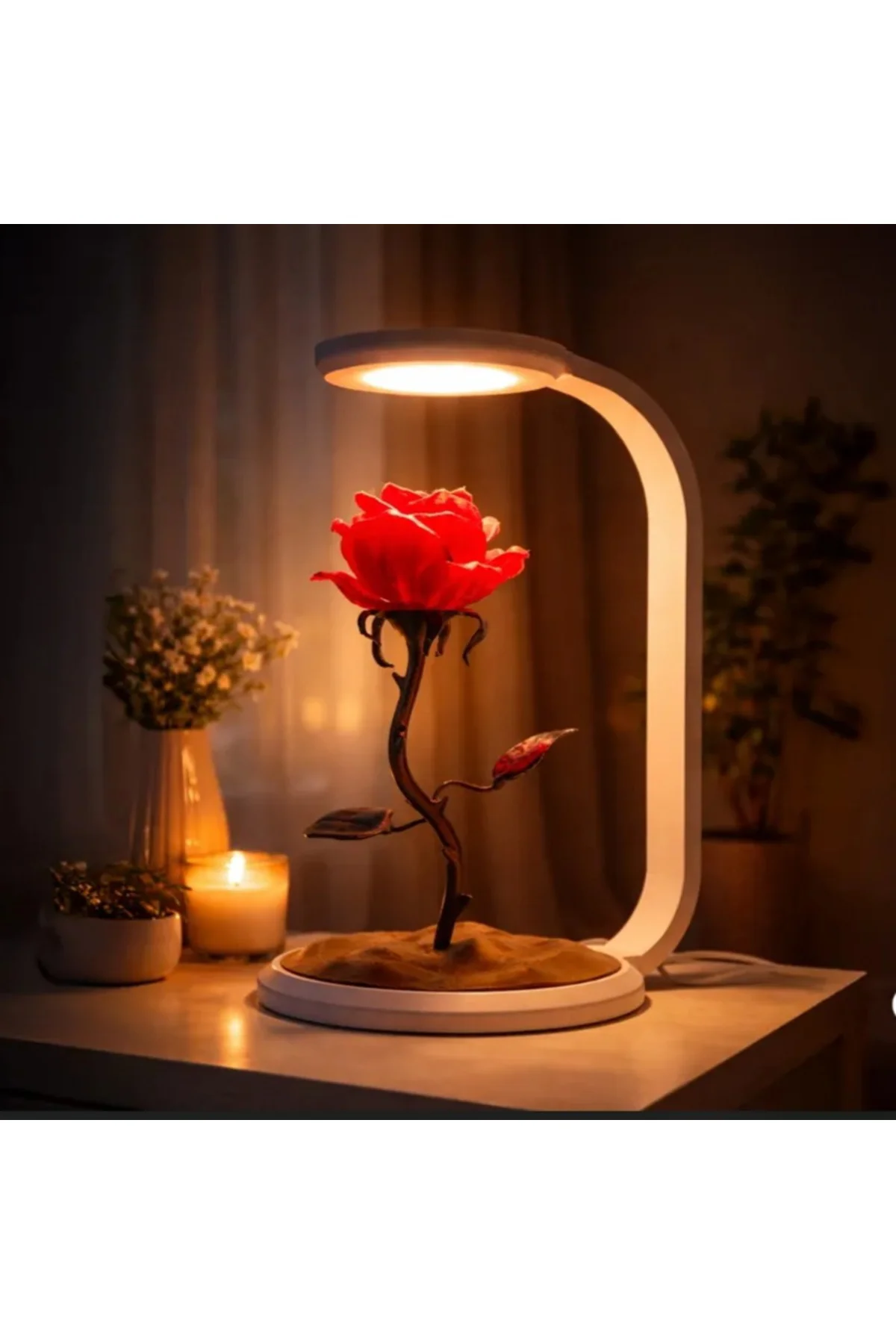 Led ışıklı gül lambası