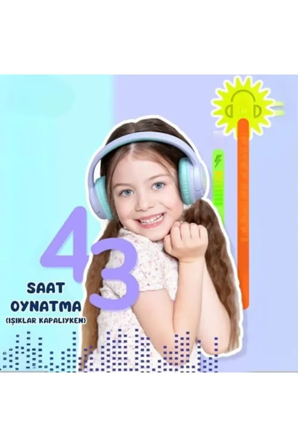 Led Işıklı Güvenli Ses Sınırlı 45 Saat Oynatma Süreli Bluetooth Ç