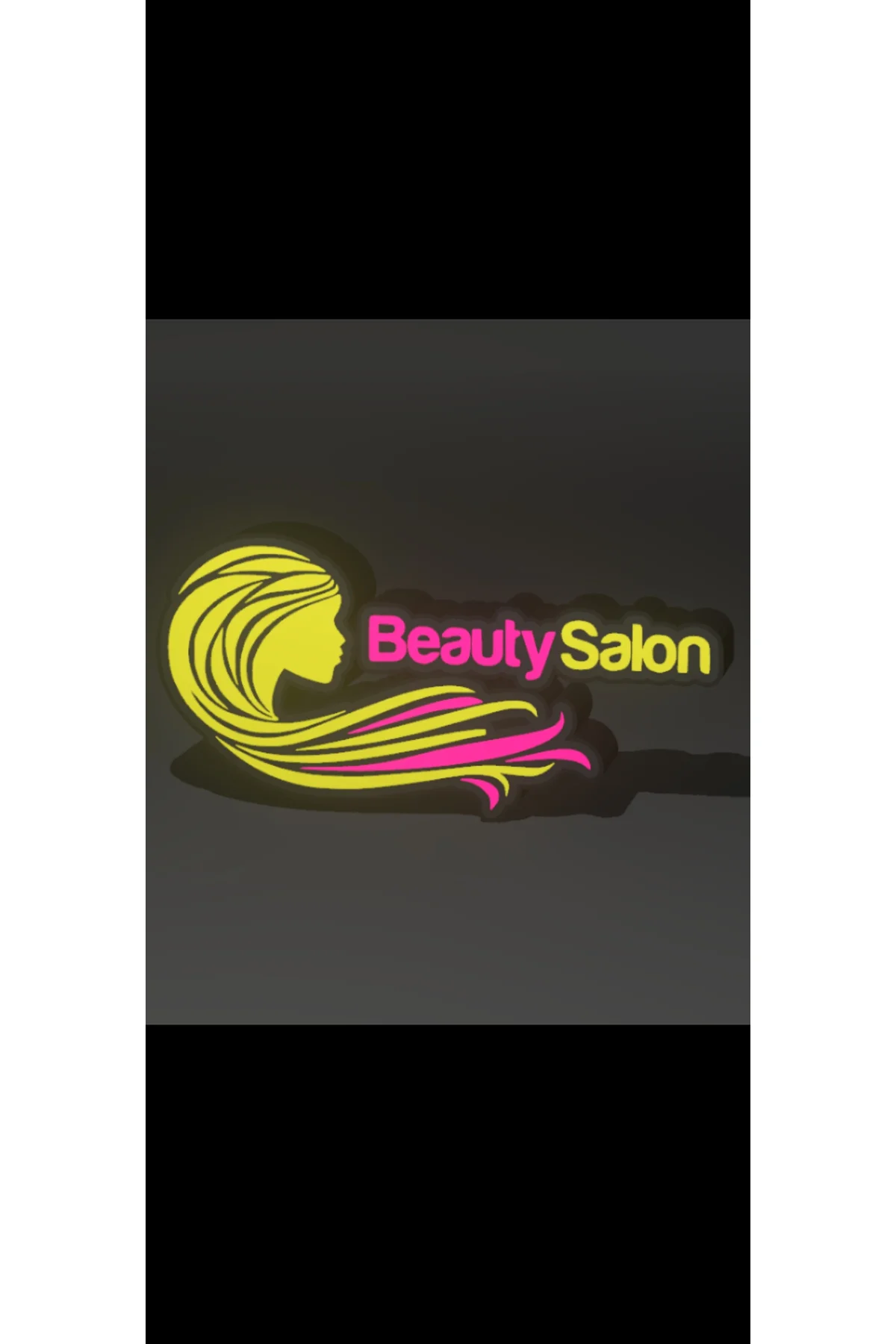 LED IŞIKLI HAİR BEAUTY SALOON TABELA