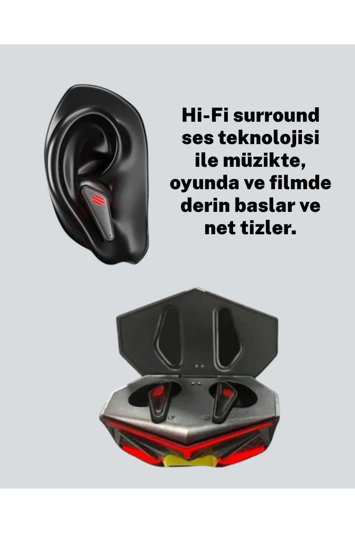 Led Işıklı Kablosuz Gaming Kulaklık Ergonomik Tasarım