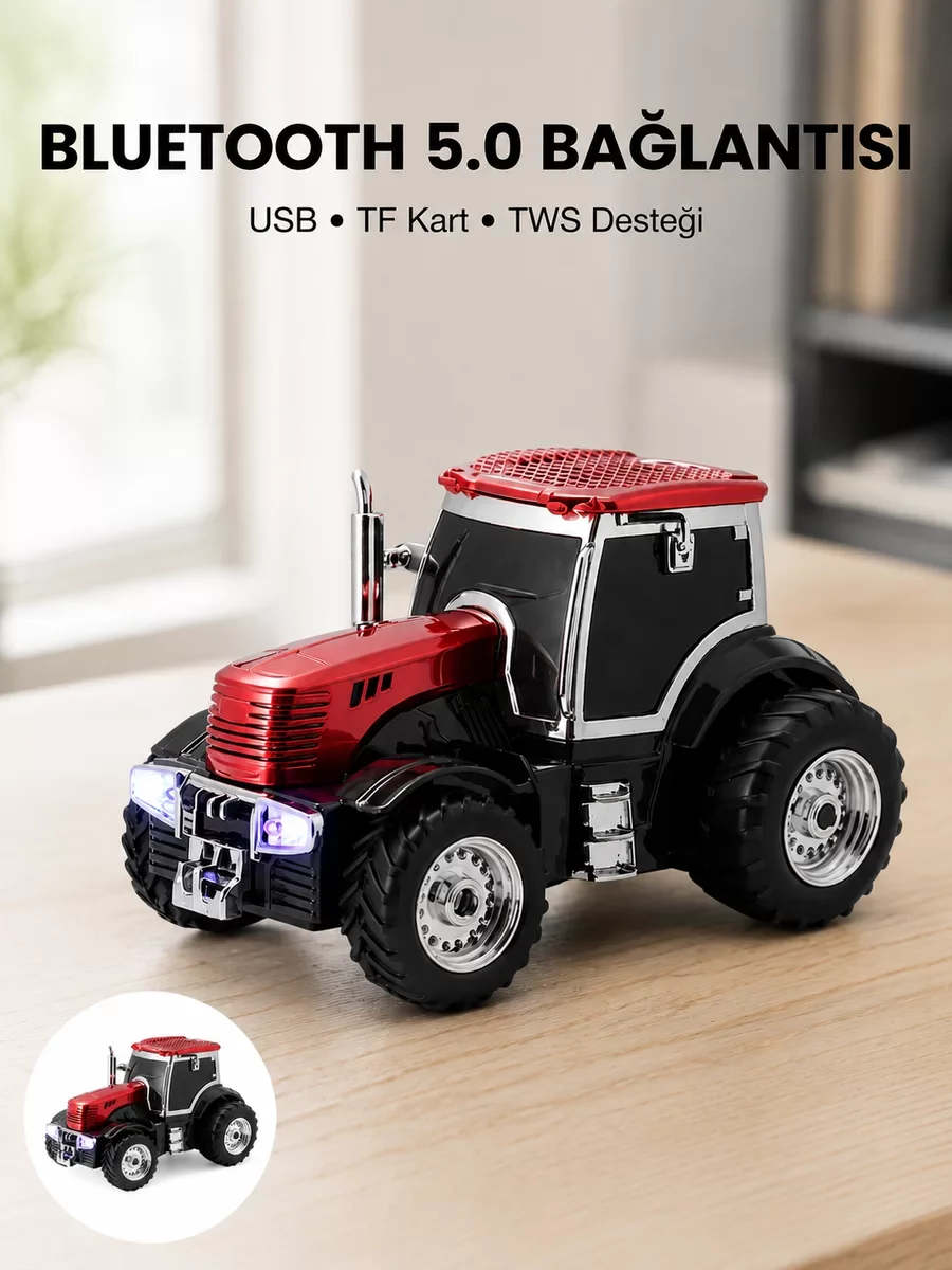 LED Işıklı Kablosuz Bluetooth Hoparlör - 12W Güçlü Ses, Karaoke Modu ve Nostaljik Tasarım