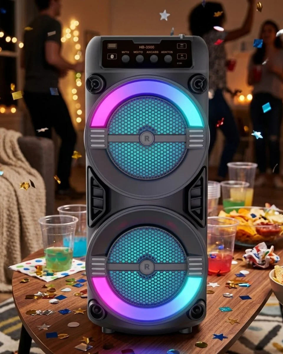 LED Işıklı Kablosuz Bluetooth Hoparlör - USB/TF Kart Destekli, Taşınabilir ve Yüksek Ses Performanslı