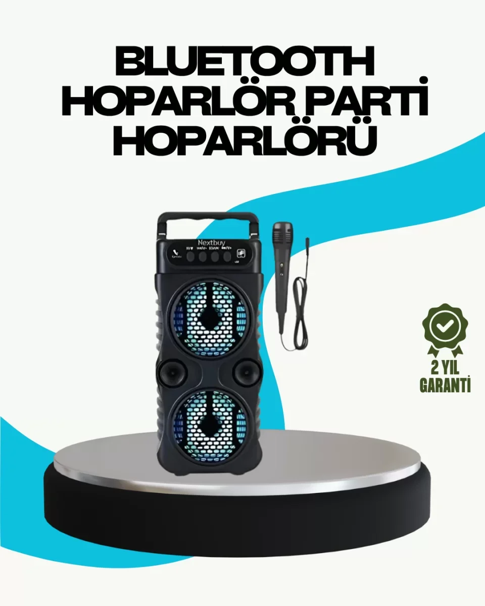 LED Işıklı Kablosuz Hoparlör – Bluetooth, FM Radyolu, Taşınabilir