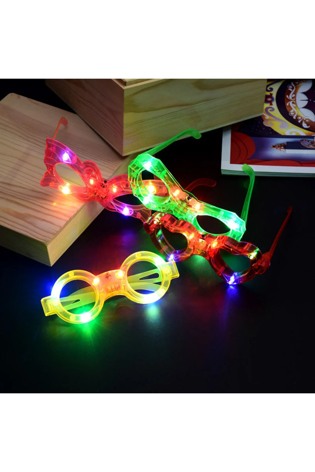 Led Işıklı Karışık 6 Model Yanar Söner Parti Gözlüğü 12 Adet  GO5